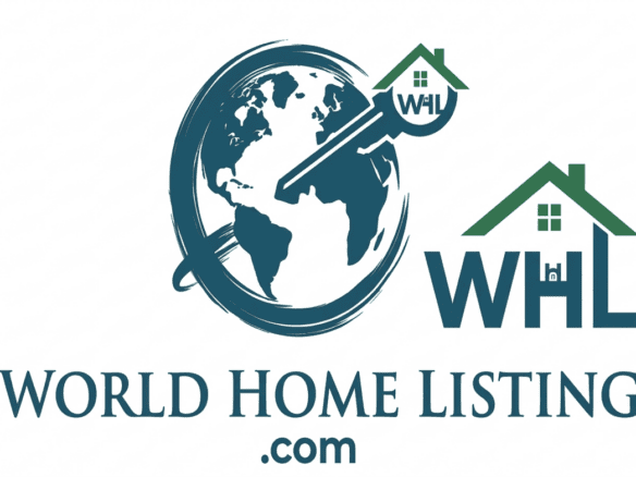 Logotipo oficial de World Home Listing, portal inmobiliario global